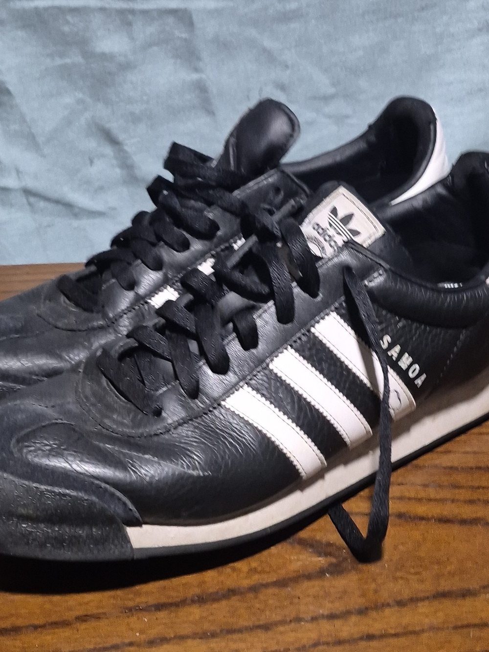 adidas Black and White Samoa Leather Sneakers